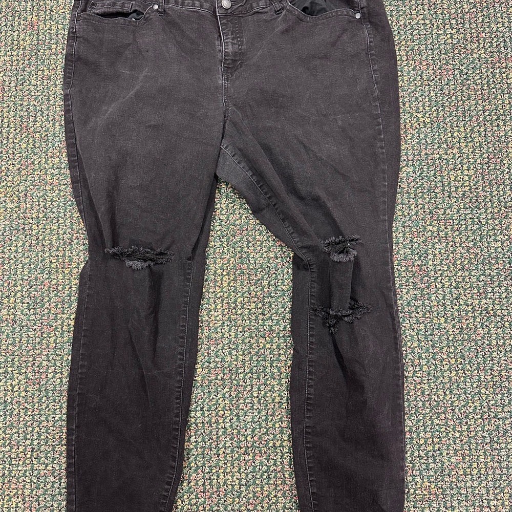 Torrid Black Ripped Skinny Jeans